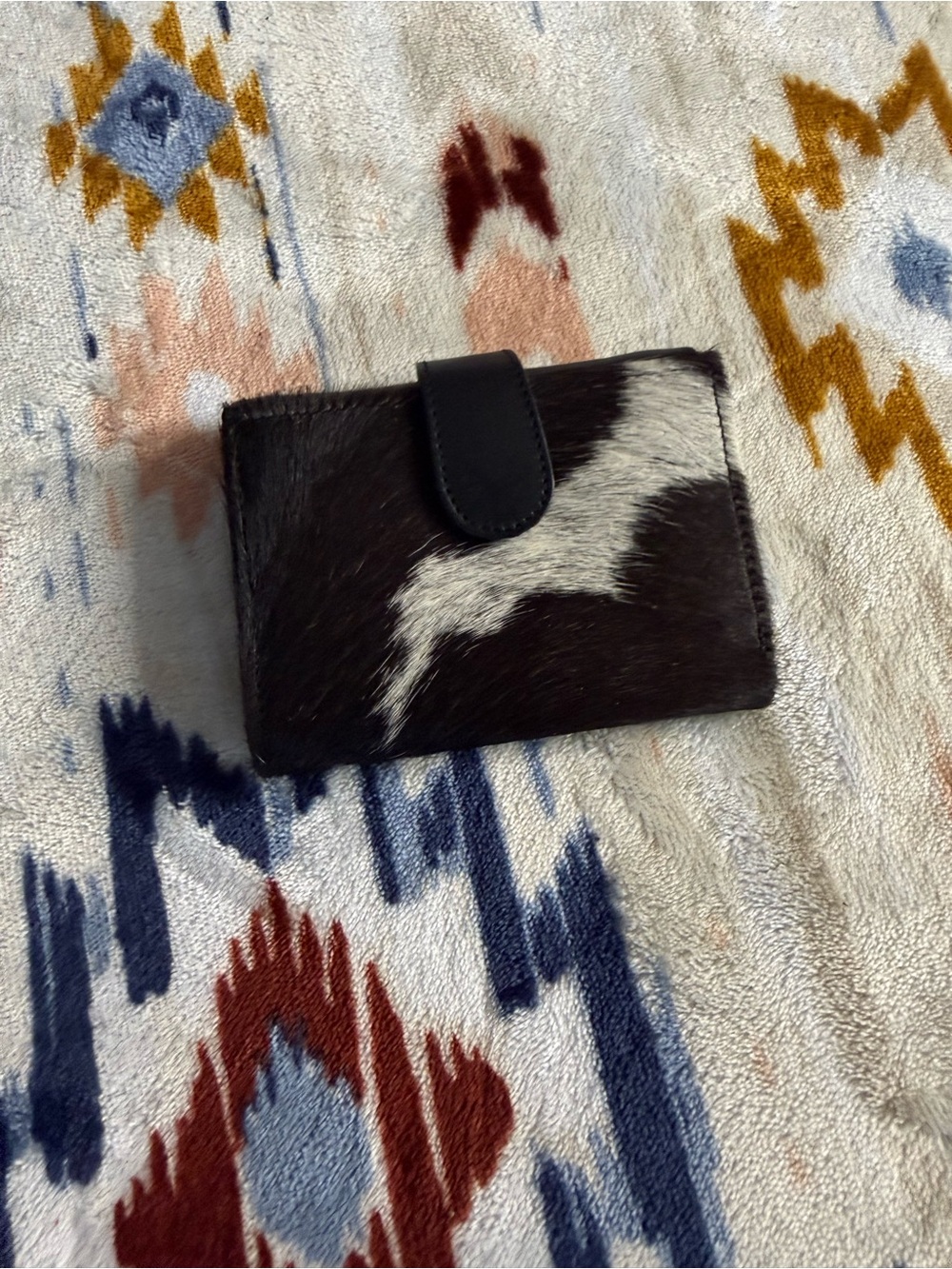 Cowhide Bifold Wallet in Black and White